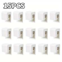 5/10/15pcs Toothpaste Holder No Punch Facial Wash Holder Bathroom Multifunctional Toothpaste Holder Wall Hanging Toothpaste Holder Rack Inner Buckle Design Non-Slip Plastic Clips Bathroom Facial Cleanser Creams Organizer Rack - White - View 10
