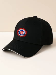 Classic Baseball Cap For Men And Women Fashionable Sporty Design With Adjustable Fit   Chicago Cubs Logo With Fiery Red Flame Pattern Embroidered On Front Panel   Perfect For Casual Outings Sports Events And Daily Wear Lightweight Breathable Material Offers Comfort And Style All Day Long - 黑色 - 查看 2