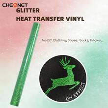 CHEONET Glitter Heat Transfer Vinyl Roll - Vibrant Multi-Color Heat Transfer Vinyl For DIY Fabric Name Tags, T-Shirts And Party Decorations, Easy To Cut, Perfect Iron-On Vinyl For DIY Fabric Projects And Garment Design - Multicolor - View 79