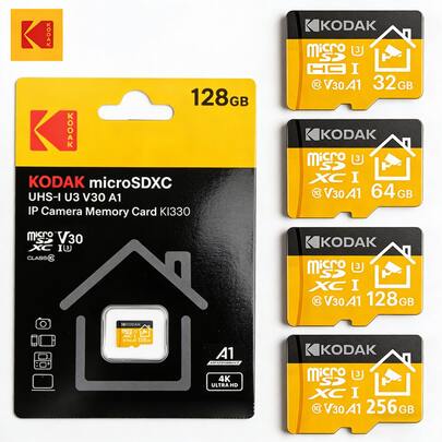 Kodak 코닥 마이크로 SD 카드 32GB 64GB 128GB 256GB TF 카드 저장 카드 가정 보안 모니터링, 애완 동물 카메라, 아기 모니터, 대시 캠 및 스마트 폰에 적합