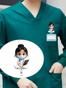 Giá đỡ thẻ ID y tá/nữ bằng acrylic phẳng 2D - Cuộn dây đeo thẻ có thể thu gọn, phù hợp cho sinh viên y khoa và y tá - Giá đỡ thẻ ID nơi làm việc bằng chất liệu PMMA | Thiết kế độc đáo | Phụ kiện y tá bằng acrylic, quà tặng giáo viên nhân dịp tựu trường - Nhiều màu - Xem 6
