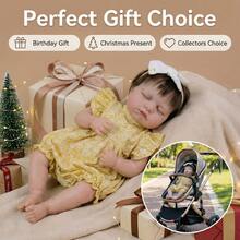 NPK 19英寸手工高品质精细彩绘仙女露露娃娃，栩栩如生，触感柔软，可爱便携。 - 薑色 - 查看 4