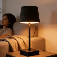 1pc Rechargeable Touch Dimmable LED Desk Lamp, Modern & Stylish, Suitable For Garden, Office Decor, Reading, Bedroom Nightstand, Dining Room Ambience Lighting (800mAh) - Black - View 7