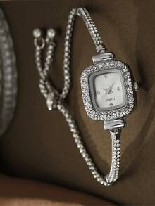 6pcs/Set Elegant & Fashionable Women's Quartz Watches, Casual Style Watch Set - Silver - View 5