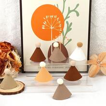6pcs Mini Pet Party Hats, Brown With Ball Decor, Designed For Cats And Other Small Animals, Suitable For Birthday Celebrations, Party Costumes And Bohemian Style Decor Scenes - Multicolor - View 7