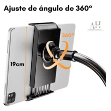 Soporte Teléfono Tableta Clip Flexible 138 Cm soporte para celular  soporte para tableta  soporte flexible para celular  soporte flexible para tableta  soporte con brazo largo soporte de celular con clip  soporte de tableta con clip  soporte ajustable para celular  soporte ajustable para tableta  soporte brazo flexible - Negro - Ver 7