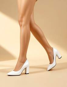 Geeyea Tacones altos puntiagudos elegantes y sexys para mujer. - Versión mejorada en blanco - Ver 4