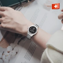 Women's Doxa Watch,Automatic Movement,Sapphire Crystal,Stainless Steel Bracelet,Swiss Made D148SBK - Black - View 5