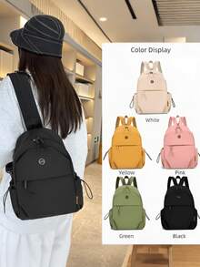 New Multifunctional Backpack For Women - Versatile Daypack, Chest Bag, Lightweight Crossbody Bag, Practical Small Backpack, Zipper Closure, Multi-Compartment Design, Suitable For Hiking, Camping, Travel, Commuting And Shopping - Multicolor - View 2
