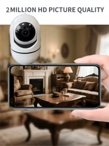 closeli 1pc 1080P+355° Panoramic PTZ Rotating Home Wireless Security Camera, 2.4G WiFi HD Night Vision, Mobile Remote Monitoring, Multi-User Sharing, Two-Way Audio, Remote Playback, Automatic Alarm - White-01 - View 9