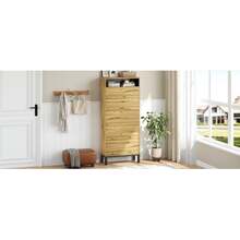 Tall, Narrow Shoe Cabinet/Shoe Rack With 3 Doors And Multiple Compartments, 147 Cm High - 查看 8