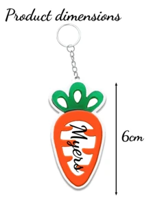 Customized Easter Carrot Text Acrylic Keychain, Personalized Keychain, Couple Keychain, Birthday Gift, Anniversary Gift, Couple Gift, Home Decor, Souvenir, Cute, High Quality, Birthday Gift, Wedding Anniversary, Graduation Souvenir, Mother's Day Father's Day Gift - Multicolor - View 3