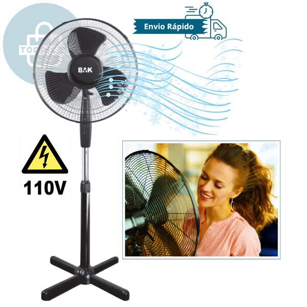 Ventilador Tipo Pedestal Coluna 3 Velocidades 110V Altura Ajustável Com 3 Pás Ventilador Potente e Silencioso