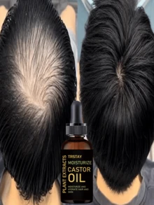 Castor Oil Hair Care Serum - Alcohol-Free, Lightweight & Non-Greasy, Infused With Multiple Plant Extracts | Gentle Hair Nourishment, Helps Thin Hair Look Fuller, Voluminous & Fortified - 彩色 - 查看 4