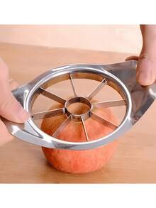 [Favorito del cliente] Cortador y deshuesador de manzana de acero inoxidable - Utensilio de cocina reutilizable para rebanadas de fruta perfectas, ideal para dormitorios y uso doméstico - Plateado - Ver 3
