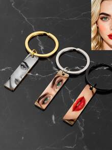 Llavero personalizado con foto del ojo - Regalo de aniversario | Llavero de pareja personalizado, llavero con foto del ojo para novio/a - Multicolor - Ver 4