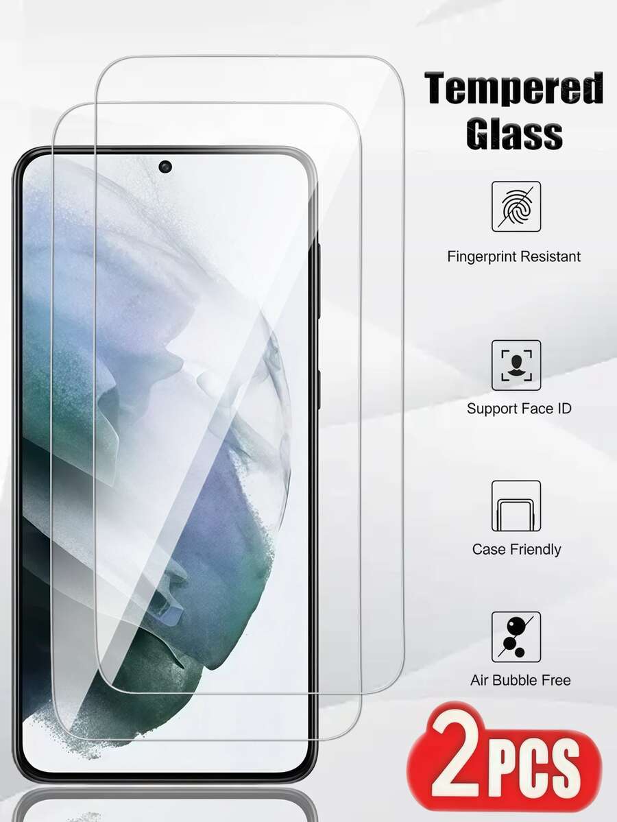 【2 包完全兼容的钢化玻璃屏幕保护膜】兼容三星高清钢化玻璃屏幕保护膜，包括 Galaxy S25、S25+、S25 Edge、S24 FE、Galaxy A8+ (2018) 和 Galaxy X Cover 7。