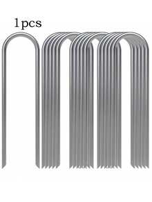 1pc/10pcs/20pcs/30pcs/50pcs U-Shaped Garden Stakes Set, Iron Ground Stakes Suitable For Greenhouse, Tent, Lawn, Barrier, Plastic Board, Irrigation Pipe, Lawn - Multicolor - View 9