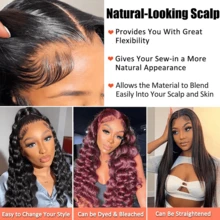 42 Inch 250% Density Loose Deep Wave 13x4 Loose Deep Wave Glueless Wig Human Hair Lace Front Wigs Pre Plucked With Baby Hair Natural Hairline - SNatural - 查看 7
