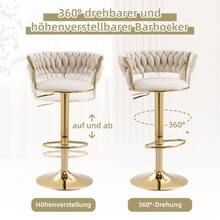 Previous Number: W1880109463, Pair Of 360° Swivel Velvet Bar Stools, Handcrafted Backrest, Height-Adjustable Bar Stool With Single Control, Ultra-Soft And Thick Kitchen Chair, For Kitchen Islands And Counters. - Beige - View 10