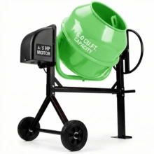 TABU 6.0 Cu.Ft Electric Concrete Mixer, Portable Cement Mixer, Mortar Mixing For Stucco/Seeds, Freestanding Cement Mixing Tools With Wheels For Stucco, Orange/Blue/Green - US B Type Plug(110-127V) - View 2