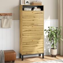 Tall, Narrow Shoe Cabinet/Shoe Rack With 3 Doors And Multiple Compartments, 147 Cm High - 查看 9