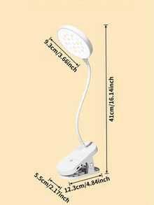 1 pieza Lámpara de escritorio LED con abrazadera y 3 niveles de brillo ajustables, recargable con batería de 800mAh, regulable, con control remoto, carga USB, se puede colocar con abrazadera o de pie, adecuada para oficina, estudiantes y lectura - luz roja blanca - Ver 12