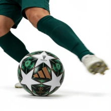 Adidas كرة قدم مقاس 5 من أديداس، كرة قدم مخيطة بماكينة محمولة من مادة TPU، للجنسين - الأبيض والأخضر والأسود - مشاهدة 2