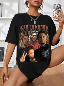 Limitiertes Super Hans Vintage T-Shirt, Peep Show TV Geschenk für Frauen und Männer, Unisex Retro Comedy Fan Tee - Schwarz - Übersicht 6