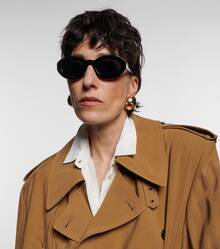 Yves Saint Laurent 1 副时尚女士眼镜，字母和铰链交织，经典系列复古椭圆形女士风格，适合情侣、旅行、秋季穿着、校园风格、自驾、拍照和派对。一份很棒的礼物 - 棕色 - 查看 2