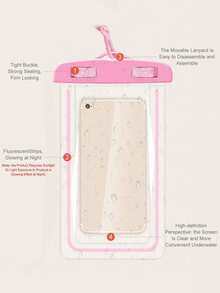 Luminous Glow Waterproof Phone Pouch, Touchscreen, Face Unlock, Suitable For Swimming, Drifting, Transparent Waterproof Phone Case, Beach Essential, Swimming Gear - Waterproof Phone Case - View 3