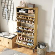 Tall, Narrow Shoe Cabinet/Shoe Rack With 3 Doors And Multiple Compartments, 147 Cm High - 查看 6