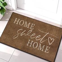 1pc "Home Sweet Home" Letter Print Doormat With Heart Decor, Suitable For Indoor/Outdoor Use, Soft & Comfortable, Foldable & Washable Rectangular Rug, Applicable For Front Door, Living Room, Bedroom, Plush, Home Decor Carpet - Multicolor - View 11