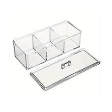 Multipurpose Acrylic Organizer With Lid And 3 Compartments - 查看 3
