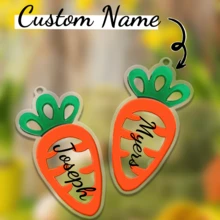 Customized Easter Carrot Text Acrylic Keychain, Personalized Keychain, Couple Keychain, Birthday Gift, Anniversary Gift, Couple Gift, Home Decor, Souvenir, Cute, High Quality, Birthday Gift, Wedding Anniversary, Graduation Souvenir, Mother's Day Father's Day Gift - Multicolor - View 10