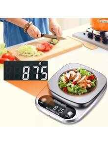 Balanza de gramos digital recargable de alta precisión 1g/10kg - Plateado - Ver 6