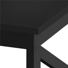 Butterslay 1PC 2-Tier X-Design Coffee Table With Storage Shelf For Living Room - 黑色 - 查看 6