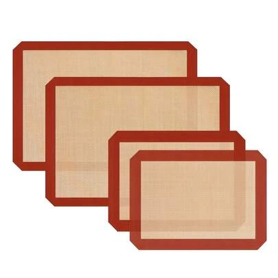 4pcs Non-Stick Silicone Baking Mat, Reusable Baking Liner, Dishwasher Cookie Sheet - Easy Clean Surface, Suitable For Baking Fish, Chicken, Cookies, Pizza, Bread - Essential For Home & Professional Kitchen - Applicable For Easter, Eid Al-Fitr, Back To School Season - Easy Clean, Non-Stick Surface, Material, Durable Mat