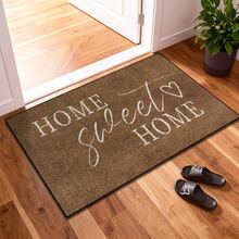 1pc "Home Sweet Home" Letter Print Doormat With Heart Decor, Suitable For Indoor/Outdoor Use, Soft & Comfortable, Foldable & Washable Rectangular Rug, Applicable For Front Door, Living Room, Bedroom, Plush, Home Decor Carpet - Multicolor - View 3