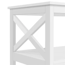 Butterslay 1PC 2-Tier X-Design Coffee Table With Storage Shelf For Living Room - trắng - Xem 6