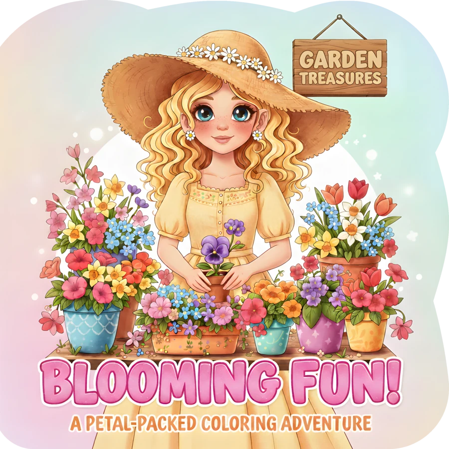 GDTME 绽放乐趣：成人及青少年涂色书，可爱、简约、醒目，24页，单面厚纸印刷，非常适合作为复活节、母亲节、音乐节、婚礼季、返校季和生日礼物。妈妈礼物、韩流、学校用品、文具、复活节礼物、房间装饰、学习用品、办公用品、礼品、派对礼品袋填充物、玩具、2026年毕业派对用品