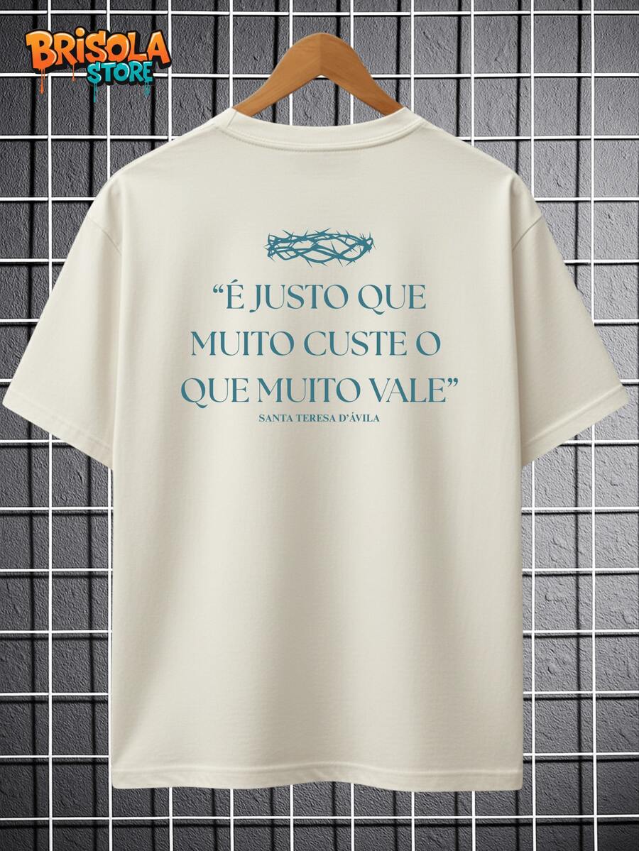 Saint Teresa T-Shirt With Evangelization Phrase, Bible, Biblical, Catholic, Unisex, 100% Cotton, Premium Shirt, New Release, Various Colors, Men's And Women's, Immediate Shipping | Plus Size - 米色 - 查看 1
