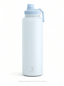 18/26/40oz Stainless Steel Insulated Sports Water Bottle With Straw Lid And Handle, Wide Mouth Double Wall Leak-Proof Bottle, 24hr Cold 12hr Hot - 40oz Light Blue - View 12