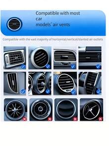 1 pieza Soporte de teléfono de montaje de coche con cargador inalámbrico, tecnología avanzada e innovadora de inducción inteligente de ventilación de aire para carga rápida de 15W automática completa del sujetador del teléfono del coche - Negro - Ver 5