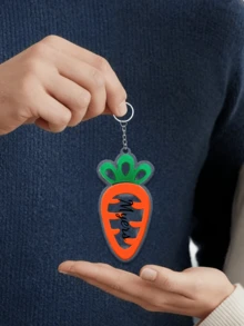 Customized Easter Carrot Text Acrylic Keychain, Personalized Keychain, Couple Keychain, Birthday Gift, Anniversary Gift, Couple Gift, Home Decor, Souvenir, Cute, High Quality, Birthday Gift, Wedding Anniversary, Graduation Souvenir, Mother's Day Father's Day Gift - Multicolor - View 7