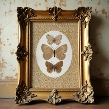 1pc Vintage Style Butterfly Decorative Poster, Retro Butterfly Canvas Art Print - Melancholy Insect Wall Decor, Farmhouse Style, With Or Without Frame, Indoor Decoration, Housewarming Gift, Dorm Room Apartment Decor, Suitable For Hotel, Home, Living Room, Bedroom, Bathroom And Office Wall Decor - A - View 5