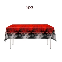 1pc/3pcs/5pcs C Stranger Birthday Party Decorations Red & Black Disposable Tablecloth Party Supplies Decor - Type B - View 7