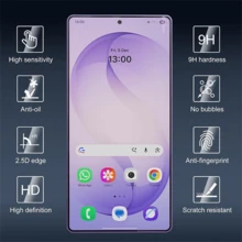 RQVQJ 防震钢化玻璃4片装 2.5D钢化玻璃屏幕保护膜 兼容三星Galaxy S26 S25 S24 Plus Ultra Fe S21 S22 S23 + Plus S21+ S22+ S23+ S24+ S25+ S26+ 透明保护膜 超声波指纹解锁 春季生日礼物 - 無色 - 查看 4