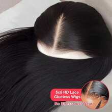 40 Inch 250% Density All-Day Comfort 100% Human Hair 13x4 13x6 Lace Front Wigs Brazilian Virgin Human Hair Glueless Straight Wig Human Hair Pre Plucked Pre Cut Black Wig Lace Closure Wigs Frontal Wigs - Natural Black - 查看 1