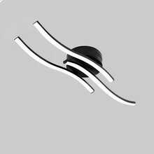 Three-Color Wave-Shaped Ceiling Spotlight, Curved LED Ceiling Light, Low Energy Consumption And High Brightness, Suitable For Living Rooms And Kitchens. - Black - View 12